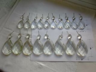 French Antique /vintage 18 Crystals 2 Size,  Gorgeous Chandelier Part