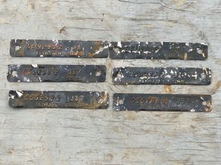 6 Vintage Bethlehem Steel Tool Machine Identification Tags?