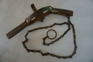 Atc Oneida Newhouse No.  48 Trap / Complete W/ Long Chain Rusty