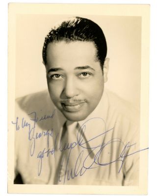 Duke Ellington Vintage 1950s Signed Dblwt Photograph Autographed Uacc