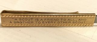 Vintage Anson Sliding Knife Boy Scout Law Tie Clip A Scout Is A Friend To All