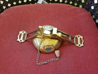 Vintage Gatco Solid Brass Door Knocker With Pulling Chain Pre Owned A3