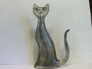 Vtg Signed Abraham Palatnik 8 " Lucite Acrylic Op - Art Cat Figure Brazil.
