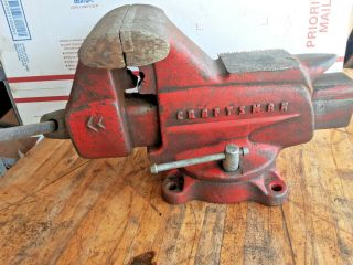 Vintage Craftsman 5 " Bench Vise Swivel Base Pipe Jaws 506 - 51810 Usa