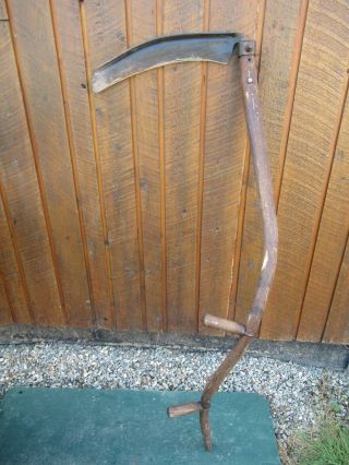 Great Vintage Antique 58 " Long Scythe Hay Grain Sickle Farm Tool Blade 17 " Long