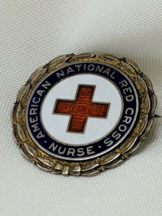 American Red Cross Arc Pin Nurse Vintage Numbered Sterling Bin 9/3