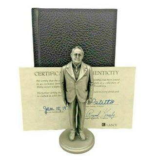 Lance Fine Pewter President Warren Harding - 1978 Petitto W/ Book And - 5 "