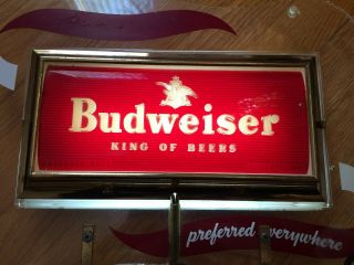 Vintage Two Sided Budweiser Beer Light Up Sign Part Anheuser Busch Hard To Find