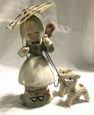 Vintage Little Bo Peep & Sheep With Chains Figurine Crafts Repurpose