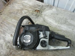 Vintage Sachs Dolmar 112 Chainsaw,  Silver Gray I Pull Rope Easy,  No Bar Or Chain