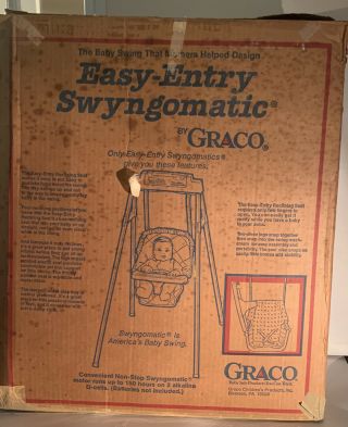 Vintage Graco Easy - Entry Swyngomatic Swing With Box Complete - Read T
