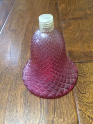 1977 Avon Rosepoint Pink Glass Bell Charisma Cologne Bottle (base Only Empty)