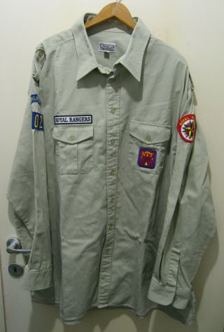 German Carlsruhe Royal Rangers Boy Scout Shirt With Patches Size 3xl