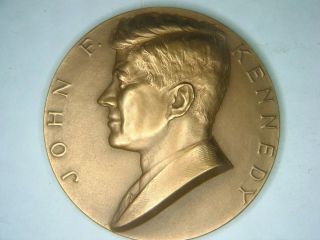 Rare 1958 Bronze Medal Paperweight John F.  Kennedy Inaugurated President Estate