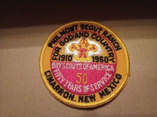 Philmont Scout Ranch Cimarron,  Nm 1910 - 1960 50 Year Of Service Patch