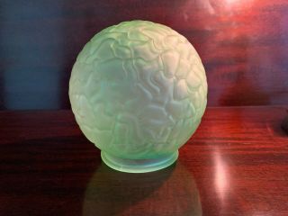 Rare Art Deco Brain Glass Round Lamp Globe 3 - 1/4 " Fitter