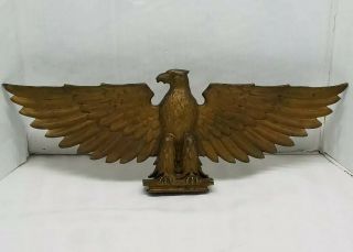 Vintage Cast Brass Or Bronze Big Eagle Gold Gild Paint Patina