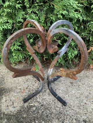 Large Antique Victorian Wrought Iron/steel Rooftop Top Finial Part Salvage