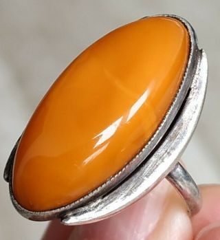 Vintage Natural Baltic Butterscotch Amber Stone Ring Amber Egge Yolk