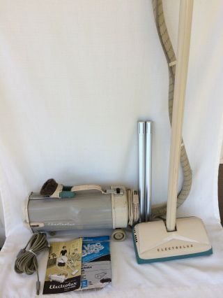 Vintage Electrolux Model R Canister Vacuum With Attachments