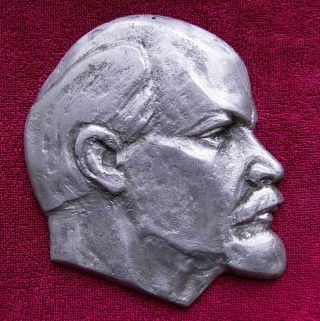 Lenin Bust Metal Cccp 7 " =18cm Plaque Soviet Russian Communist Propaganda Ussr