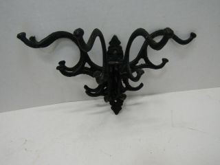 Old Vintage Unique Cast Iron Rotating Wall Coat Hat Rack Tree Hook