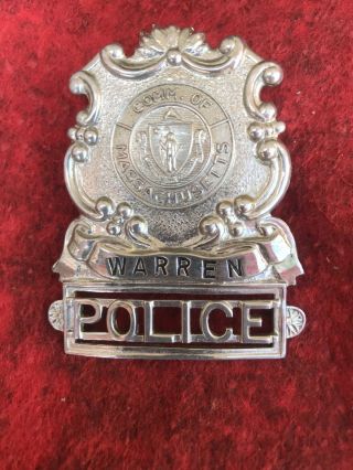 Commonwealth Of Massachusetts Police Badge For Warren X17