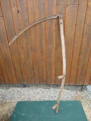 Vintage Antique 57 " Long Scythe Hay Grain Sickle Farm Tool Blade Is 30 " Long