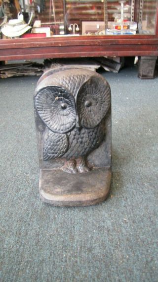 Vintage Cast Iron Owl Bookends Large And Heavy