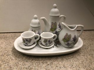 Miniature Tea Set - Butterflies And Flowers - Royal Norfolk.  For Dolls/children.