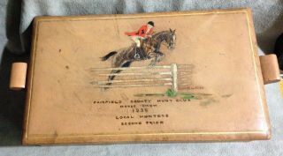 Westport Ct.  Fairfield County Hunt Club 1936 Trophy Humidor Box 2nd Prize Horse