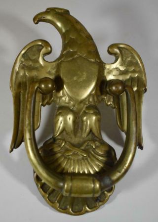 Vintage Virginia Metalcrafters Large Brass Eagle Door Knocker Patriotic Decor