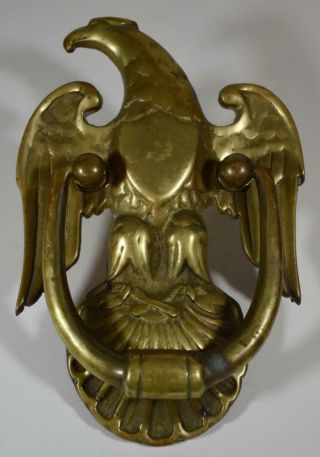 Vintage Virginia Metalcrafters Large Brass Eagle Door Knocker Patriotic Decor 3