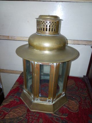 Antique Arts And Crafts Brass Lantern Shade