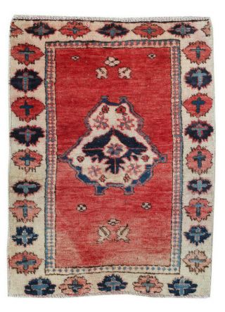 2x3 Oriental Vintage Hand Knotted Red Wool Traditional Tribal Area Rug