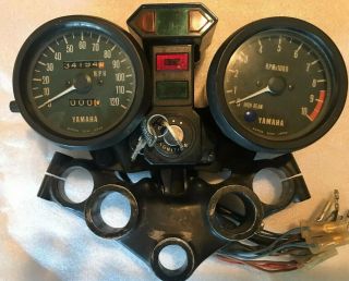 Yamaha Rd400 Rd 400 Vintage Speedometer & Tachometer Set With Ignition & Keys
