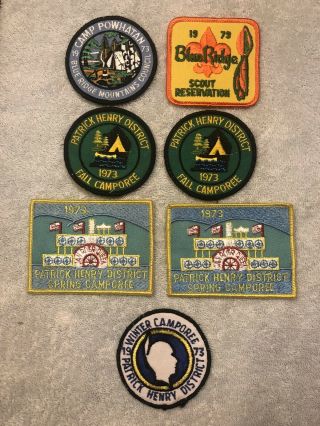 Assortment Of 7 Virginia Bsa Camporee And Other Patches From 1973