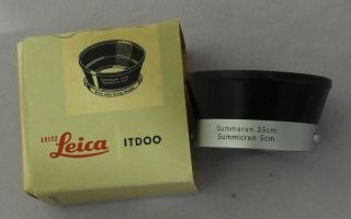 Vintage Ernst Leitz Wetzlar Leica ITDOO Summaron Lens Shade f=3.  5cm,  f=5cm & Box 2