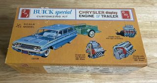 1961 Buick Special Customizing Kit W/trailer 3 In 1 Amt 1/25 Scale Model Opened