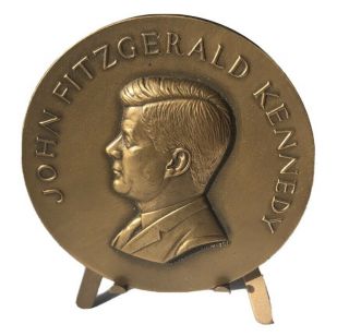 Large 1961 Medallic Art Company Bronze Medal John F.  Kennedy Inauguration 5.  9 Oz