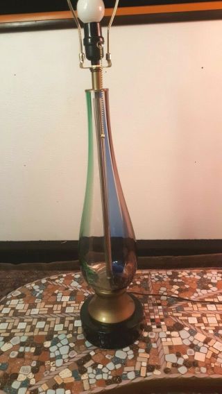 Vintage Mcm Retro Multi Color Murano Glass Table Lamp
