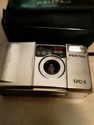Vintage Pentax Uc - 1 Grey 35mm Film Point And Shoot Camera