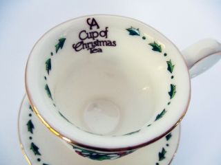 A Cup of Christmas Tea Mini Cup and Saucer Hanging Ornament 1995 Waldman House 3