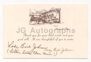 Lady Bird Johnson - U.  S.  First Lady,  Lbj,  Jfk - Authentic Autograph
