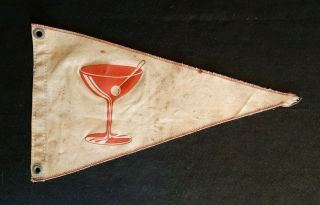 Vintage Martini Glass Canvas Pennant Boat Flag