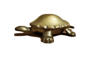 Vintage Solid Brass Turtle Trinket Box