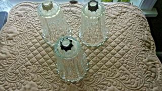 3 Homco Home Interiors Royal Jewelite Ribbed Crystal Peg Votive Candle Holders