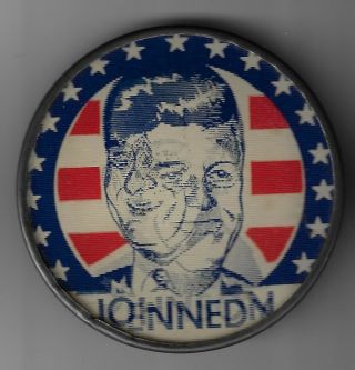 1960 Campaign John Kennedy Lyndon Johnson Rw&b Color Lenticular Flasher Button