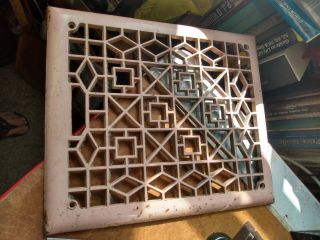 Antique Cast Iron Heat Grate Floor / Wall Register 12x14 " X5/8 " Thick Vtg Old.
