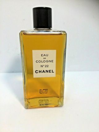Vintage Chanel No.  22 Paris Eau De Cologne 8.  8 Oz 250ml 1/4lit Full Bottle